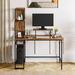 Inbox Zero Bedia Computer Desk w/ Bookshelf &CPU Storage Wood/Metal in Brown | 59 H x 48.8 W x 23.6 D in | Wayfair 947617E93A3447279E75D82DD87930C5