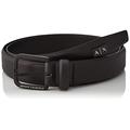 Armani Exchange Men's Elegant eather Belt with Small Logo, Black, 90