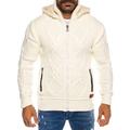 Raff & Taff Men's Cardigan Knitted Jumper up to 3XL Warm Soft Wool Feel Good with Style - Beige - XXXX-Large