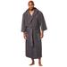 Men's Big & Tall Hooded Microfleece Maxi Robe with Front Pockets by KingSize in Charcoal (Size 9XL/0XL)