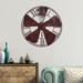 Williston Forge Industrial Fan Retro Style Wall Clock Metal in Brown/White | 28.35 H x 28.35 W x 1.58 D in | Wayfair