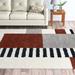 Gray/Orange 63 x 1.18 in Area Rug - Mercury Row® Polster Geometric Shag Area Rug Polypropylene | 63 W x 1.18 D in | Wayfair