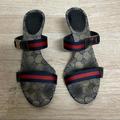 Gucci Shoes | *Broken* Sole Authentic Gucci Sandals “Damaged” Sold As Is (With Original Box) | Color: Blue/Red | Size: 6.5