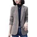 E-girl Women's Red Long Sleeve Blazer Single Breasted Plaid Fitted Winter Office Cardigan Jacket,XXL,SY6038