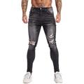 GINGTTO Mens Jeans Skinny Ripped Denim Jeans for Men Slim Fit Grey Jeans 28 Waist 30 Leg