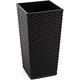 Gordanluk Tall planter rattan plant pot Designed Flowerpot with plant riser extra large plant pots indoor plant pots outdoor flower pot (Black, 35 x 68 cm)