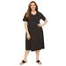Plus Size Women's Mayfair Park A-line Dress by Catherines in Black (Size 0X)