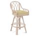 Braxton Culler Edgewater 24" Swivel Counter Stool Upholstered/Wicker/Rattan in Green | 39 H x 22 W x 24 D in | Wayfair 914-012/0863-93/SEAMIST