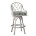 Braxton Culler Edgewater 24" Swivel Counter Stool Upholstered/Wicker/Rattan in Green/Blue/Brown | 39 H x 22 W x 24 D in | Wayfair