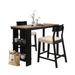 Hillsdale Furniture Knolle Park 3 Piece Wood Counter Height Dining Set, Black with Oak Wire Brush Finished Top - 5132DTR3