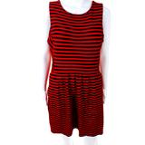 J. Crew Dresses | J Crew Sleeveless Dress Red Blue Stripe Print Sz S | Color: Blue/Red | Size: S