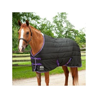SmartPak Classic Stable Blanket - 69 - Medium (220g) - Black w/ Purple Trim - Smartpak