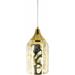 Litein 6"L x 6"W x 12"H Traditional Ceiling lamp Translucent/Gold Pendant - Hauteloom