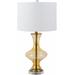 Hamzabey 28"H x 15"W x 15"D Modern End Table Lamp White/Orange/Brass/Clear/Translucent Table Lamp - Hauteloom