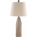 Simala 24"H x 12"W x 12"D Traditional End Table Lamp Gray/White/Brown/Natural/Brass Table Lamp - Hauteloom