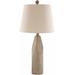 Simala 24"H x 12"W x 12"D Traditional End Table Lamp Gray/White/Brown/Natural/Brass Table Lamp - Hauteloom