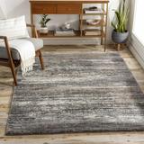 Tigaon 6'7" x 9' Modern Contemporary Bohemian Abstract Black/Charcoal/Cream/Brown/Gray/Tan/Dark Red Area Rug - Hauteloom