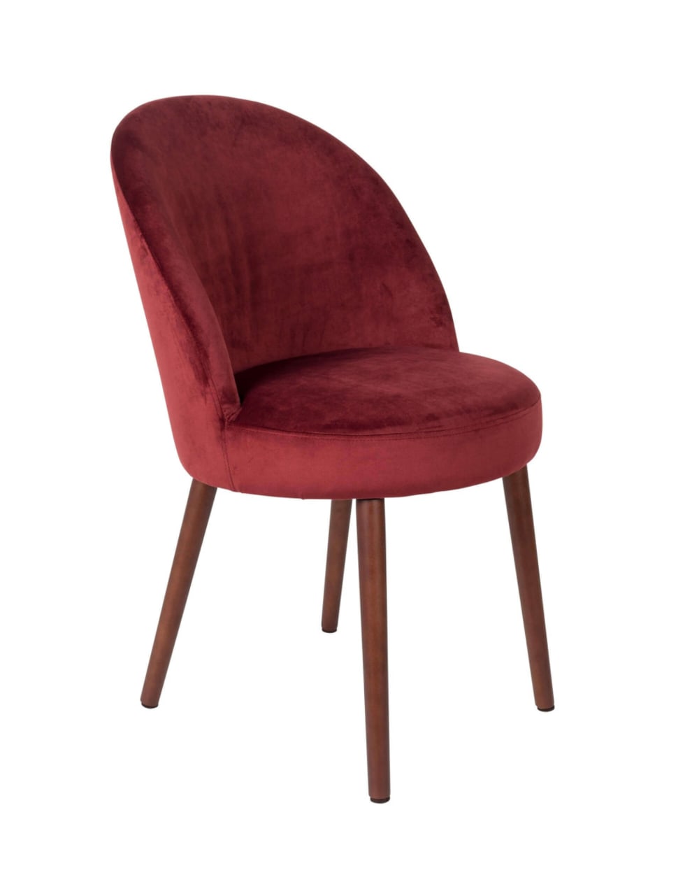 Chaise de salle à manger en velours rouge