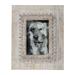 Foreside Home & Garden Antique White 4 x 6 inch Wood Bead Decorative Wood Picture Frame