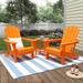 Polytrends Laguna All Weather Poly Outdoor Patio Adirondack Chair Set - with Square Side Table (3-Piece)