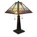 Tiffany Style Table Lamp Mission 21" Tall Stained Glass White Decor Bedroom Office Handmade Gift Amora Lighting