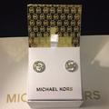 Michael Kors Jewelry | Michael Kors - Silver Mk Logo Stud Earrings (Nwt) | Color: Silver | Size: Os