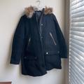 J. Crew Jackets & Coats | J.Crew Hooded Italian Wool Blend Coat 2 Jacket Coat Warm Fur Hood | Color: Black | Size: 2