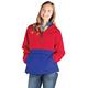 Charles River Apparel Unisex's Pack-N-Go Wind & Water-Resistant Pullover (Reg/Ext Sizes) Rain Jacket, Red/Royal, S