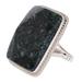 Maya Princess,'Collectible Modern Jade Sterling Silver Cocktail Ring'