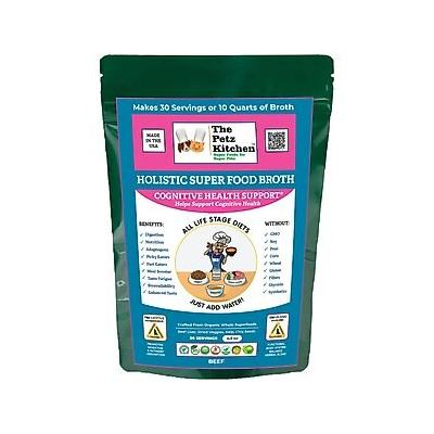 The Petz Kitchen Holistic Super Food Broth Cognitive Support Beef Flavor Concentrate Powder Dog & Cat Supplement, 4.5-oz bag