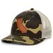 Men's Local Crowns Camo/Natural California Woodland Leather State Patch Trucker Snapback Adjustable Hat