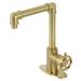 Kingston Brass KSD144RXBB Single-Handle 1-Hole Deck Mount Bathroom Faucet with Push Pop-Up in Brushed Brass - Kingston Brass KSD144RXBB