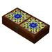 Lavish Touch Ceri Box Wood in Blue/Brown/Yellow | 2.36 H x 11.02 W x 5.51 D in | Wayfair 5501