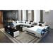 Black Sectional - 155.6" Wide Large Sectional Faux Jubilee Modern/contemporary design | 34.3 H x 155.6 W x 112.3 D in | Wayfair G8046 R-WHITE-BLACK