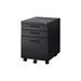 Contemporary Style File Cabinet with Lock System and Caster Support, Black - 21 H x 19 W x 16 L Inches