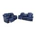 Red Barrel Studio® Ashworth 2 Piece Faux Leather Reclining Living Room Set Faux Leather in Blue | 40 H x 82 W x 37 D in | Wayfair Living Room Sets