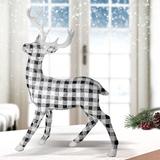 The Twillery Co.® Stryker Country Deer Standing Country Check Deer Figurines Resin | 13 H x 9.5 W x 3.75 D in | Wayfair
