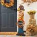 Glitzhome Fall Lighted Wooden Welcome Porch Decor w/Wreath