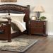 Bedroom Furniture Traditional Look Unique Brown Wooden Nightstand