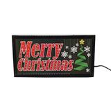 The Holiday Aisle® "Merry Christmas" Snowflake LED Animated Sign Home Decor Hanging Color Message Display Plastic | 10 H x 19 W x 0.8 D in | Wayfair