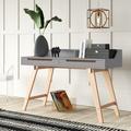 Wade Logan® Blainey Desk w/ Hutch Wood in Gray | 35.65 H x 55.12 W x 19.8 D in | Wayfair 17B471BC561B49EF94DD28979CF19EE2