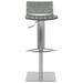 Orren Ellis Mitchell Gas Lift Swivel Bar Stool Upholstered/Metal in Gray | 19 W x 16 D in | Wayfair 979A72D0BED14AB492B81DCEF879B3D7