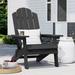 Rosecliff Heights Mailloux Adirondack Chair Plastic/Resin in Black | 36.6 H x 20.3 W x 34.6 D in | Wayfair 72089E5F0E0D410BBE00EF9C47187025