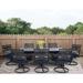 Canora Grey Elmfield 9-Piece Outdoor Dining Set In Navy Blue w/ 8 Swivel Rockers & A 42-In. X 84-In. Table, 4CCC15D086C845389DEC1A7B4D66593E Metal | Wayfair