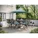 Canora Grey Elmfield 9-Piece High-Dining Set In Navy Blue w/ 8 Counter-Height Swivel Rockers, 60-In. Square Table & 11-Ft. Umbrella | Outdoor Dining | Wayfair