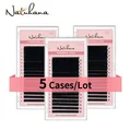 NATUHANA faux cils 5 étuis/Lot 16 rangées 8 ~ 15mm cils mats Extension de cils de vison synthétique