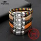 Bracelet Bouddha en Cuir Tressé Noir pour Homme Bijoux Punk Couleur Argent 925 Fermoir de