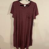 Lularoe Dresses | Lularoe Carly Knit High Low Dress Size Xl | Color: Red | Size: Xl