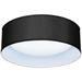 Possini Euro Black Faux Silk 16" Wide LED Modern Round Ceiling Light