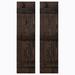 Dogberry Collections Traditional Board & Batten Exterior Shutters Wood in Brown | 42 H x 1.63 D in | Wayfair w-trad-1442-blck-doub